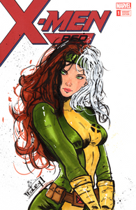 X-Men Red #1 Blank "Rogue" Original Sketch Cover By Nick Alan Foley Signed W/COA