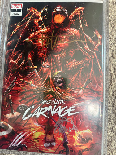 ABSOLUTE CARNAGE #1 3X SIGNED STEGMAN CATES KIRKHAM