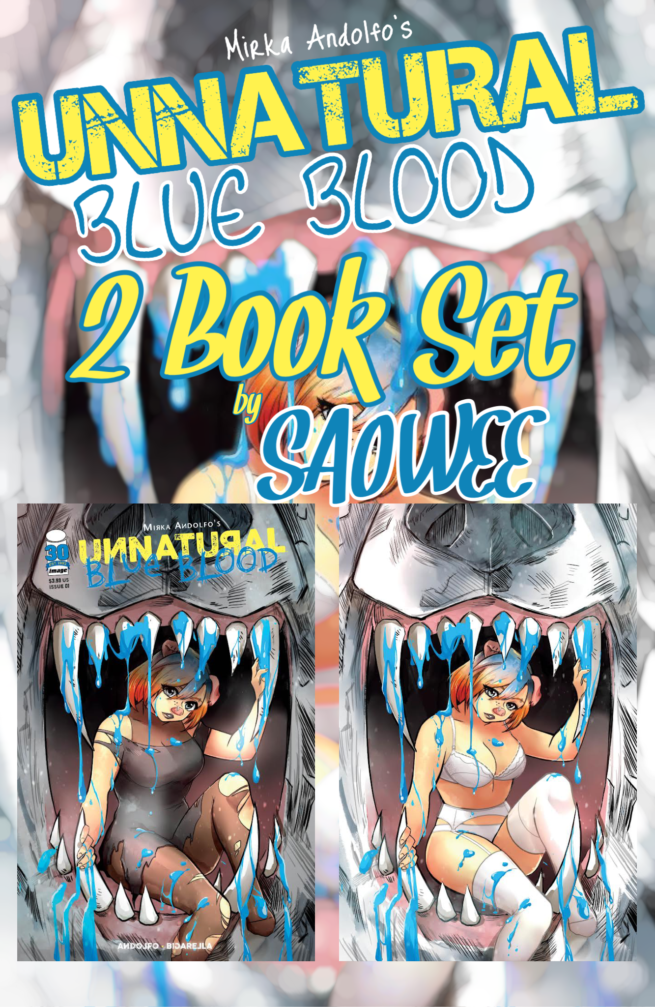 UNNATURAL BLUE BLOOD #1 SAOWEE EXCLUSIVE 2 BOOK SET